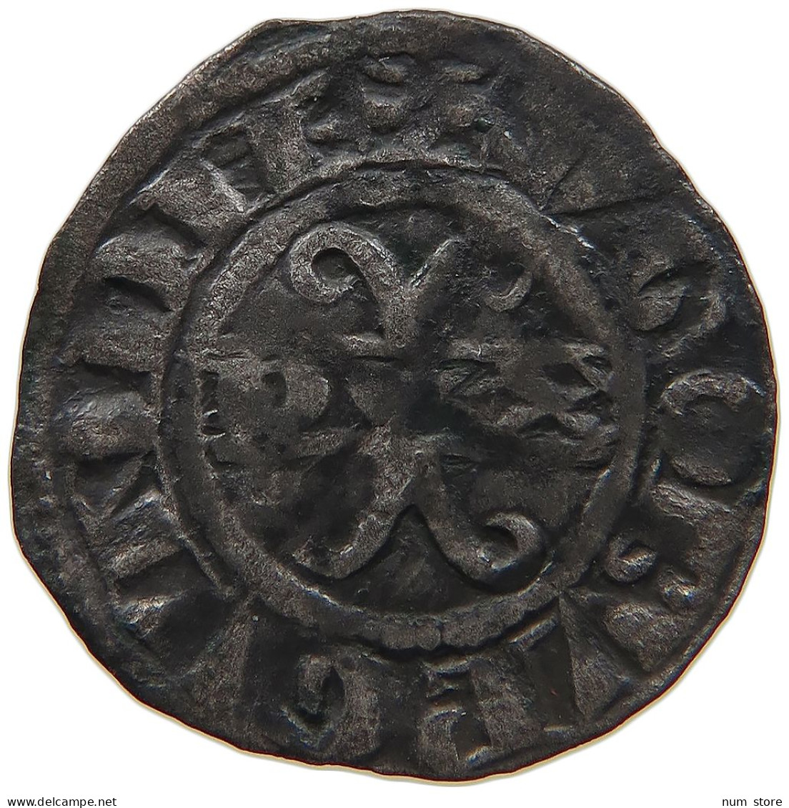 FRANCE BOURGOGNE DENIER  HUGH V, 1305-1315. DENIER, DIJON. 0,91 G. +VGO BVRGVNDIE #MA 105207 - Bourgogne