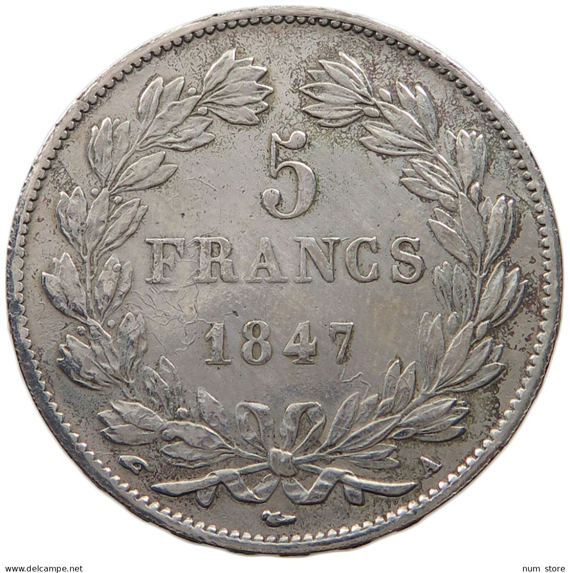 FRANCE 5 FRANCS 1847 A LOUIS PHILIPPE 1830-1848. #MA 003339 - 5 Francs