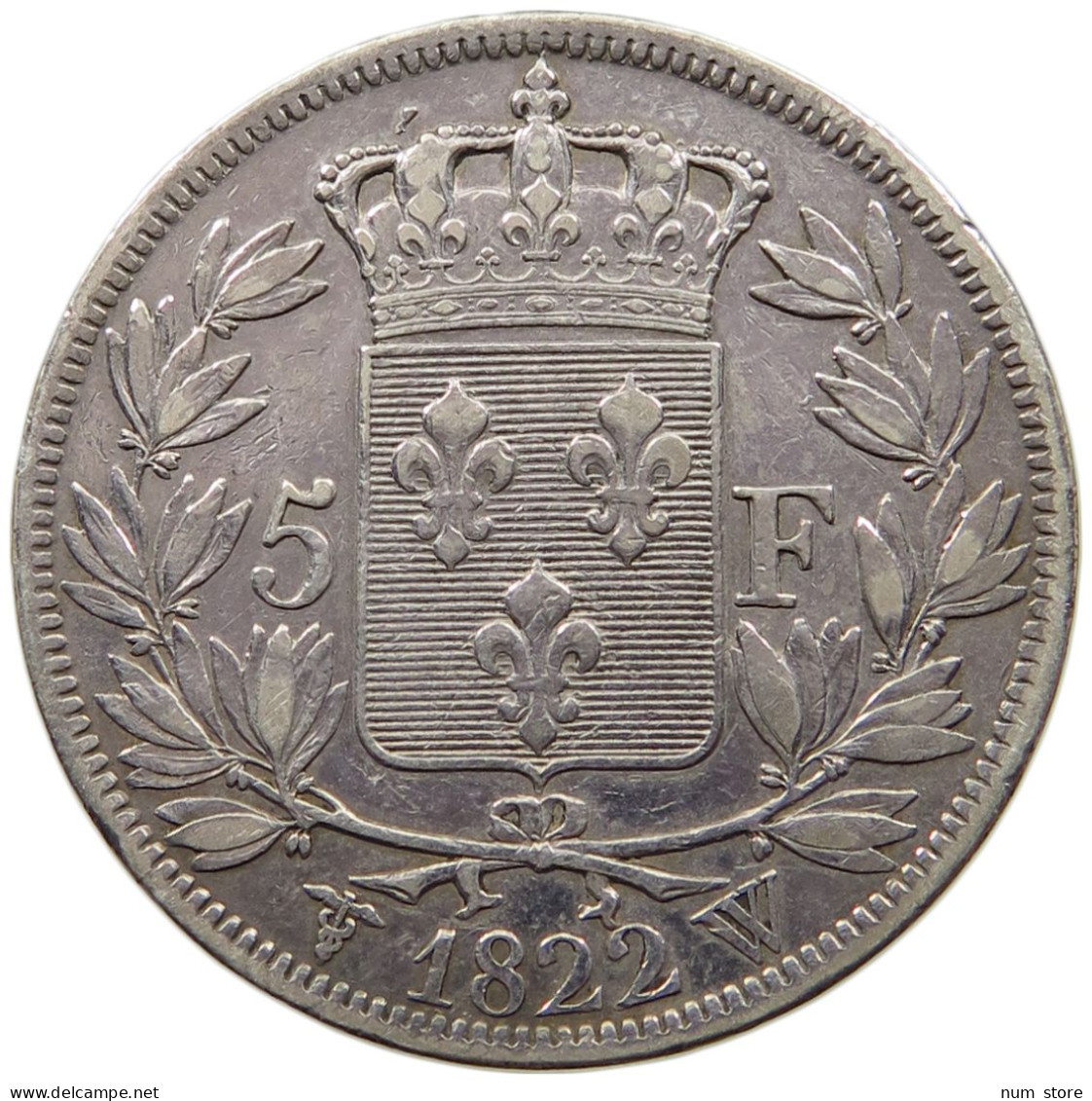 FRANCE 5 FRANCS 1822 W LOUIS XVIII. #MA 011338 - 5 Francs