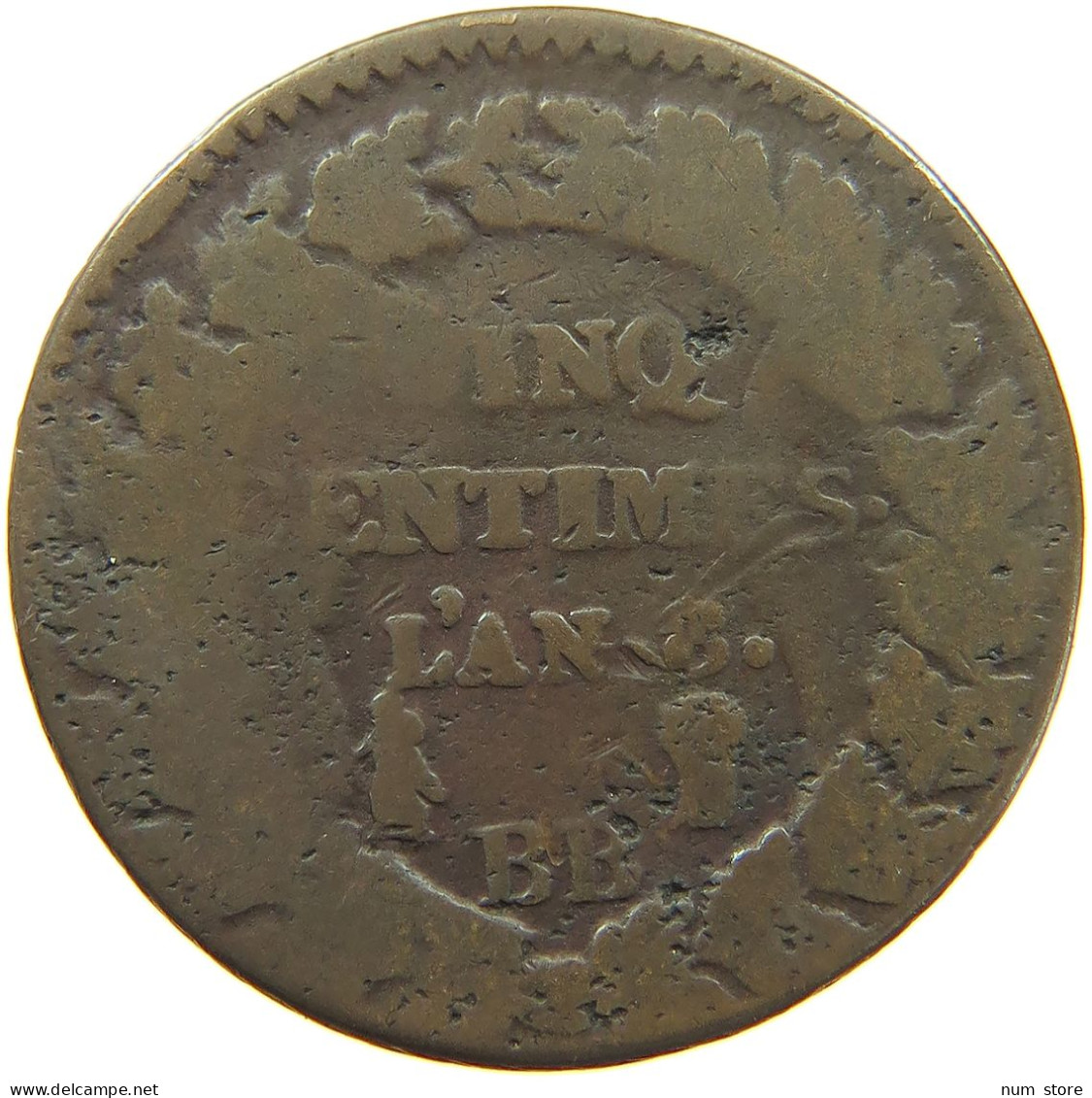 FRANCE 5 CENTIMES AN 8 BB  #MA 105206 - 5 Centimes