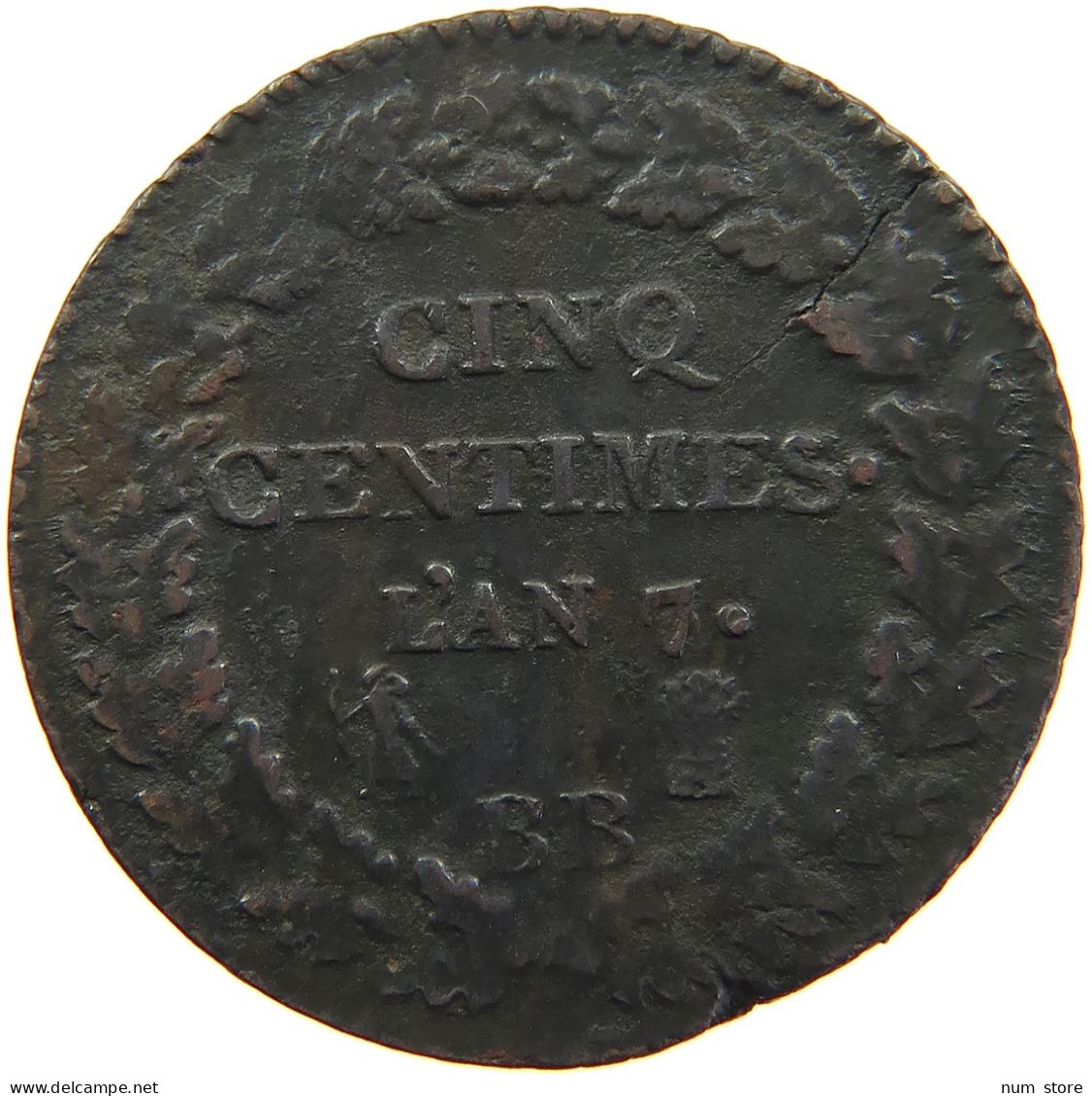 FRANCE 5 CENTIMES AN 7/5 BB 1799  #MA 104225 - 5 Centimes