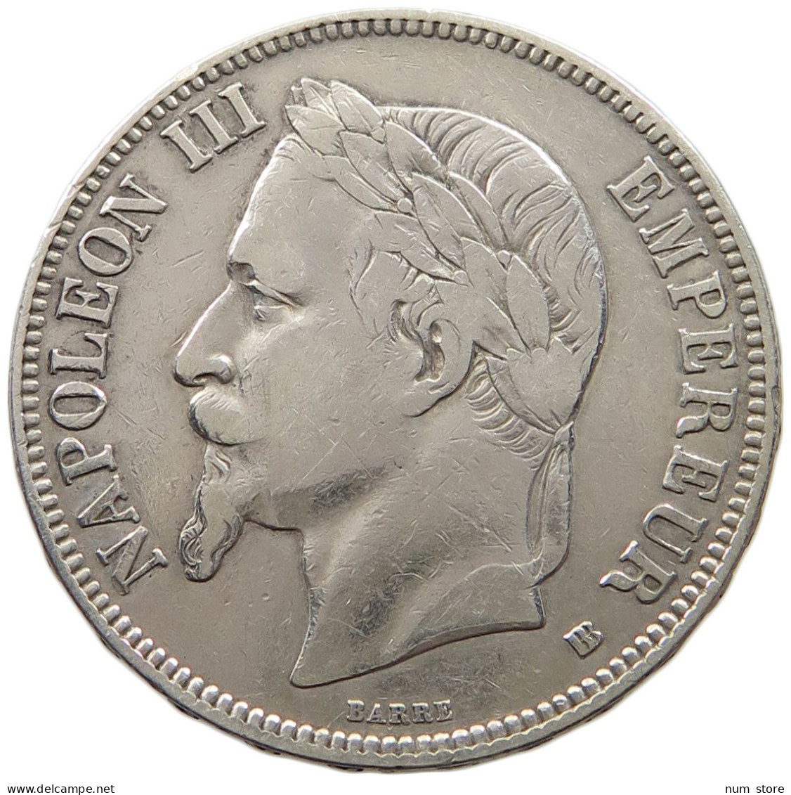 FRANCE 5 FRANCS 1870 BB NAPOLEON III, BB (STRASBURG), #MA 000959 - 5 Francs