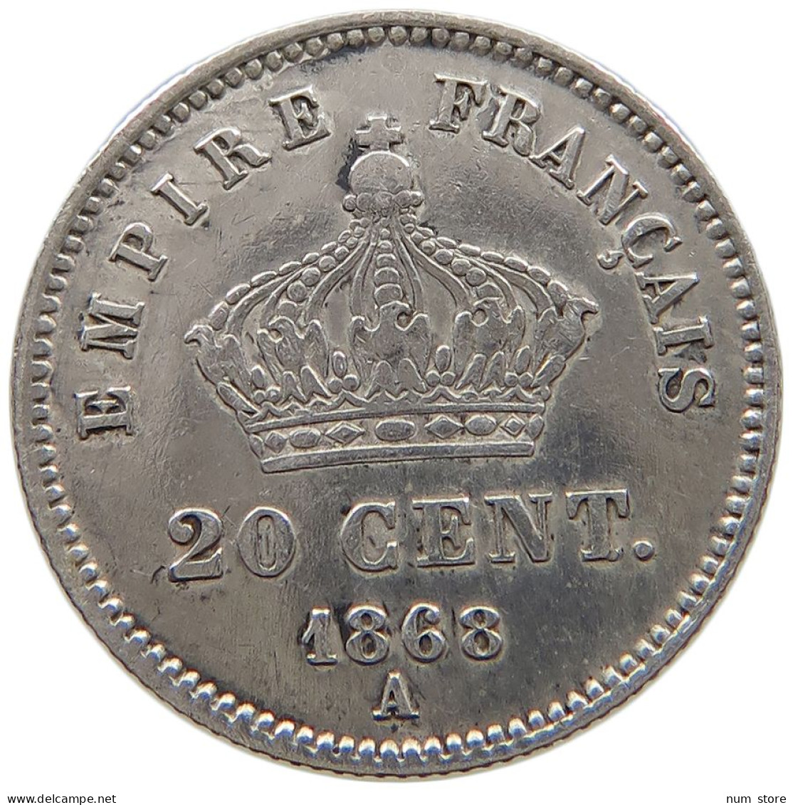 FRANCE 20 CENTIMES 1868 A NAPOLEON III. (1852-1870) #MA 021195 - 20 Centimes