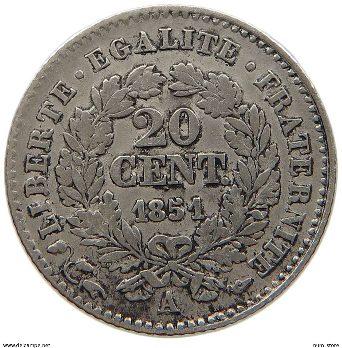 FRANCE 20 CENTIMES 1851 A  #MA 021242 - 20 Centimes