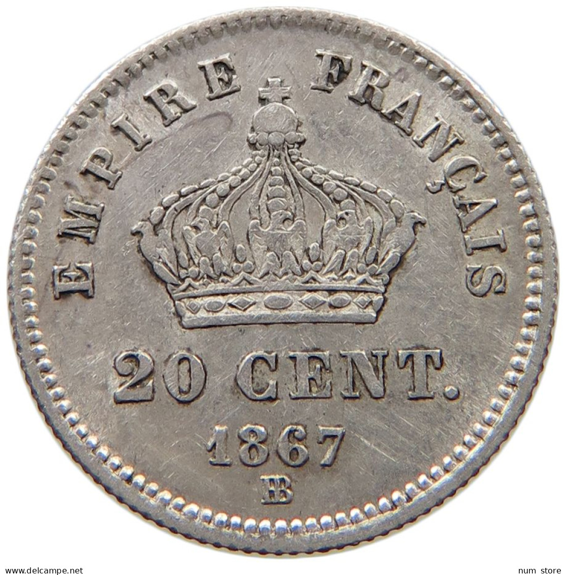 FRANCE 20 CENTIMES 1867 BB NAPOLEON III. (1852-1870) #MA 008643 - 20 Centimes