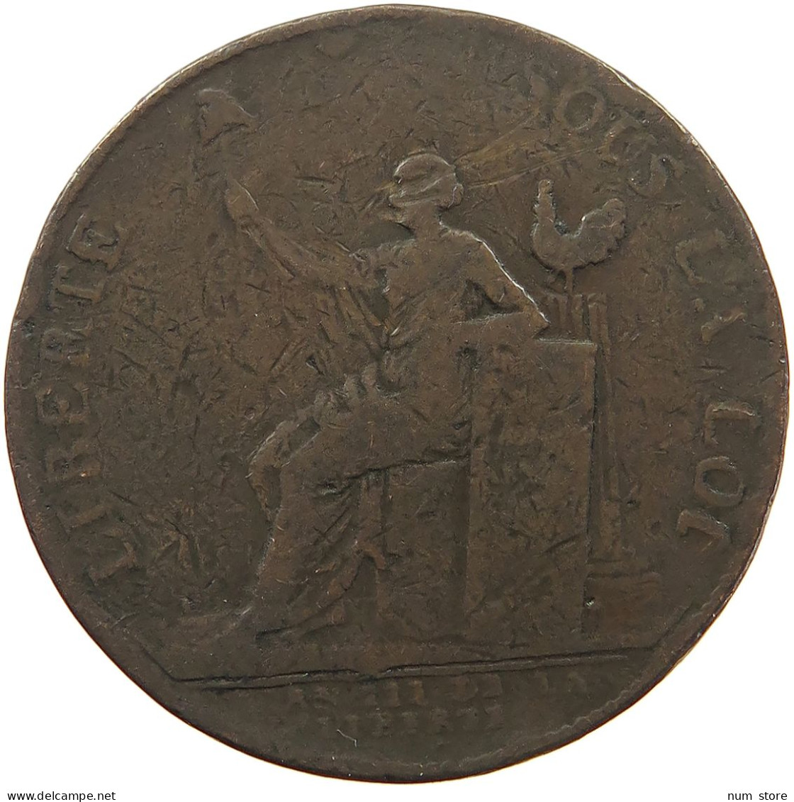 FRANCE 2 SOLS 1791 MONNERON #MA 102020 - 1791-1792 Constitution (An I)