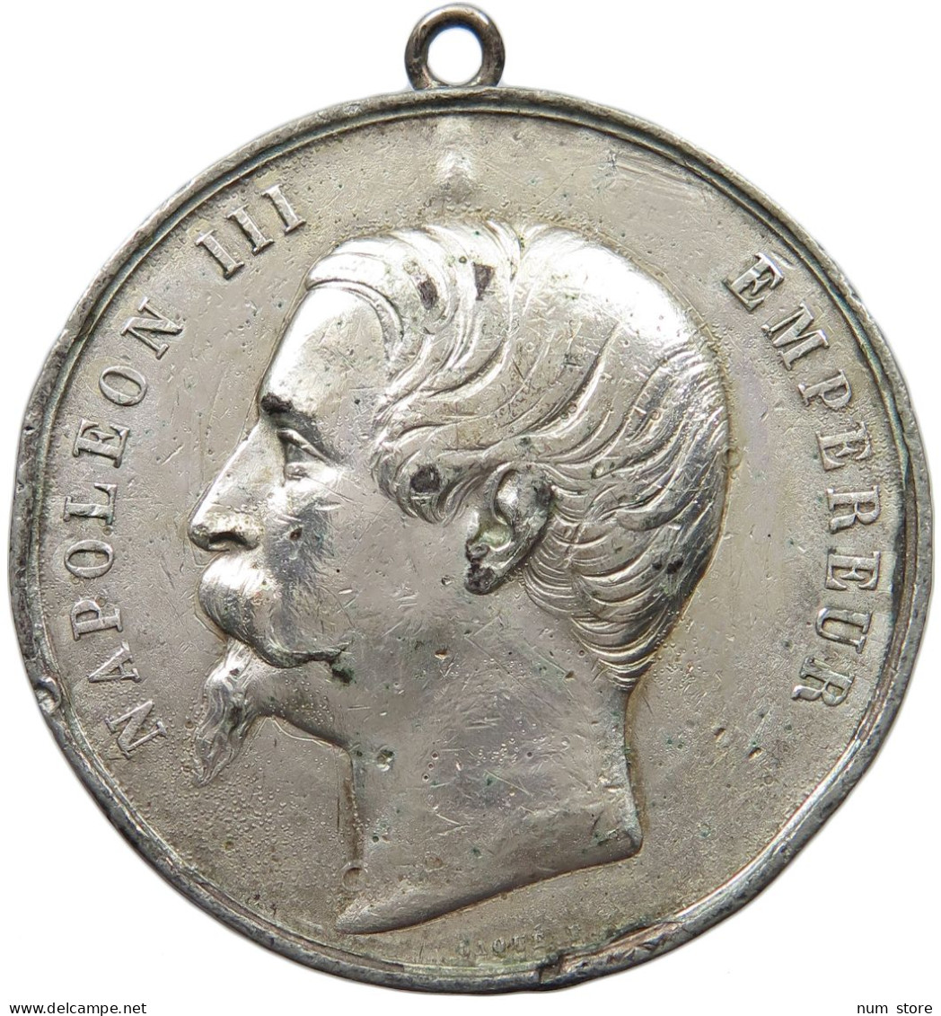 FRANCE MEDAILLE 1855 NAPOLEON III. EXPOSITION UNIVERSELLE 1855, SILVER PLATED ZINC #MA 024082 - Autres & Non Classés
