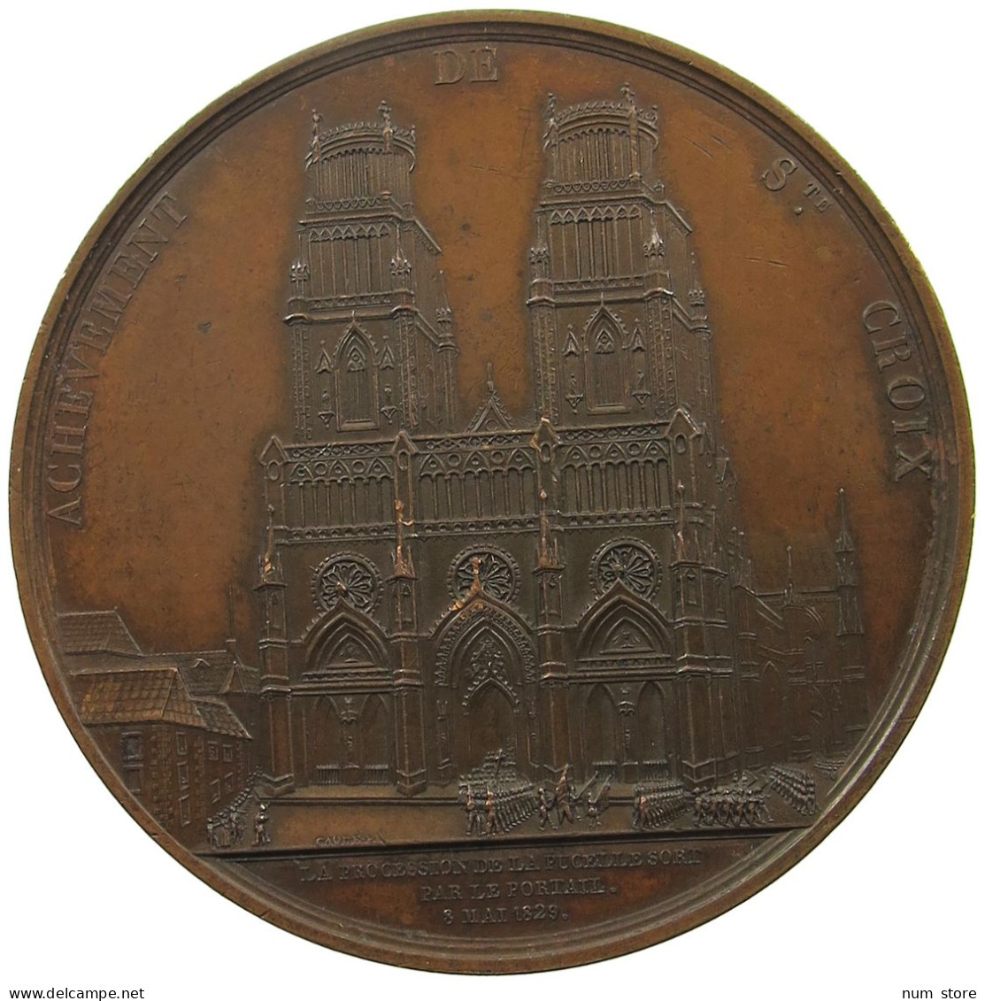 FRANCE MEDAILLE 1829 CHARLES X, 400ÈME ANNIVERSAIRE DE LA LIBÉRATION D'ORLÉANS PAR JEANNE D'ARC, 1829 #MA 020322 - Autres & Non Classés