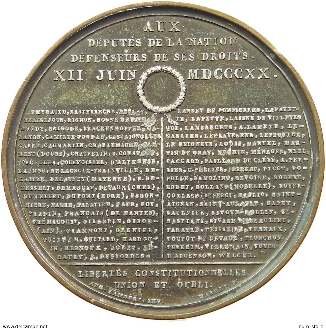 FRANCE MEDAILLE 1814 LOUIS XVIII OPPOSITION À LA LOI DU DOUBLE VOTE #MA 020313 - Sonstige & Ohne Zuordnung