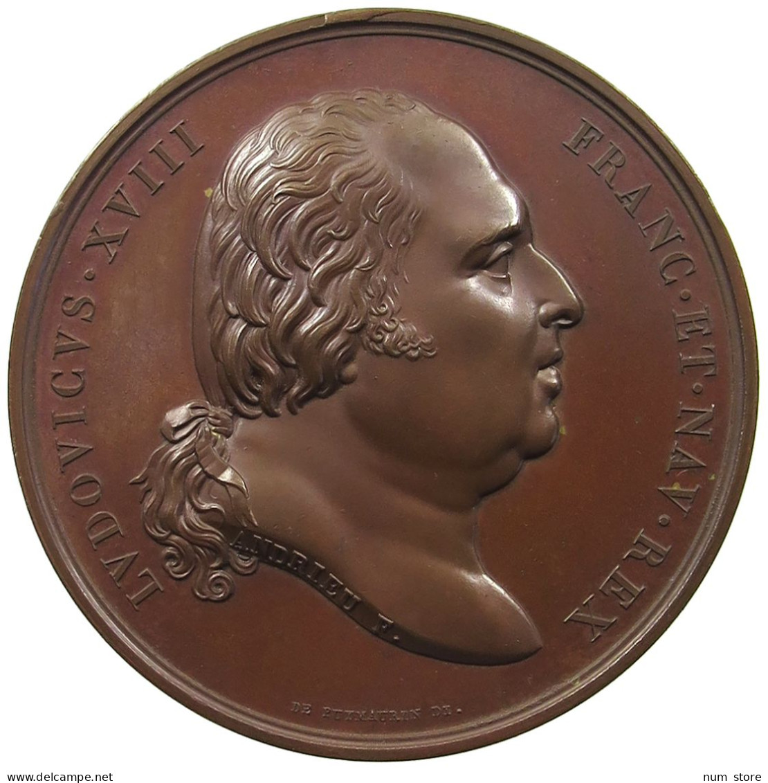 FRANCE MEDAILLE 1820 LOUIS XVIII, PONT SUR LA DORDOGNE, 1820 PARIS #MA 020349 - Autres & Non Classés