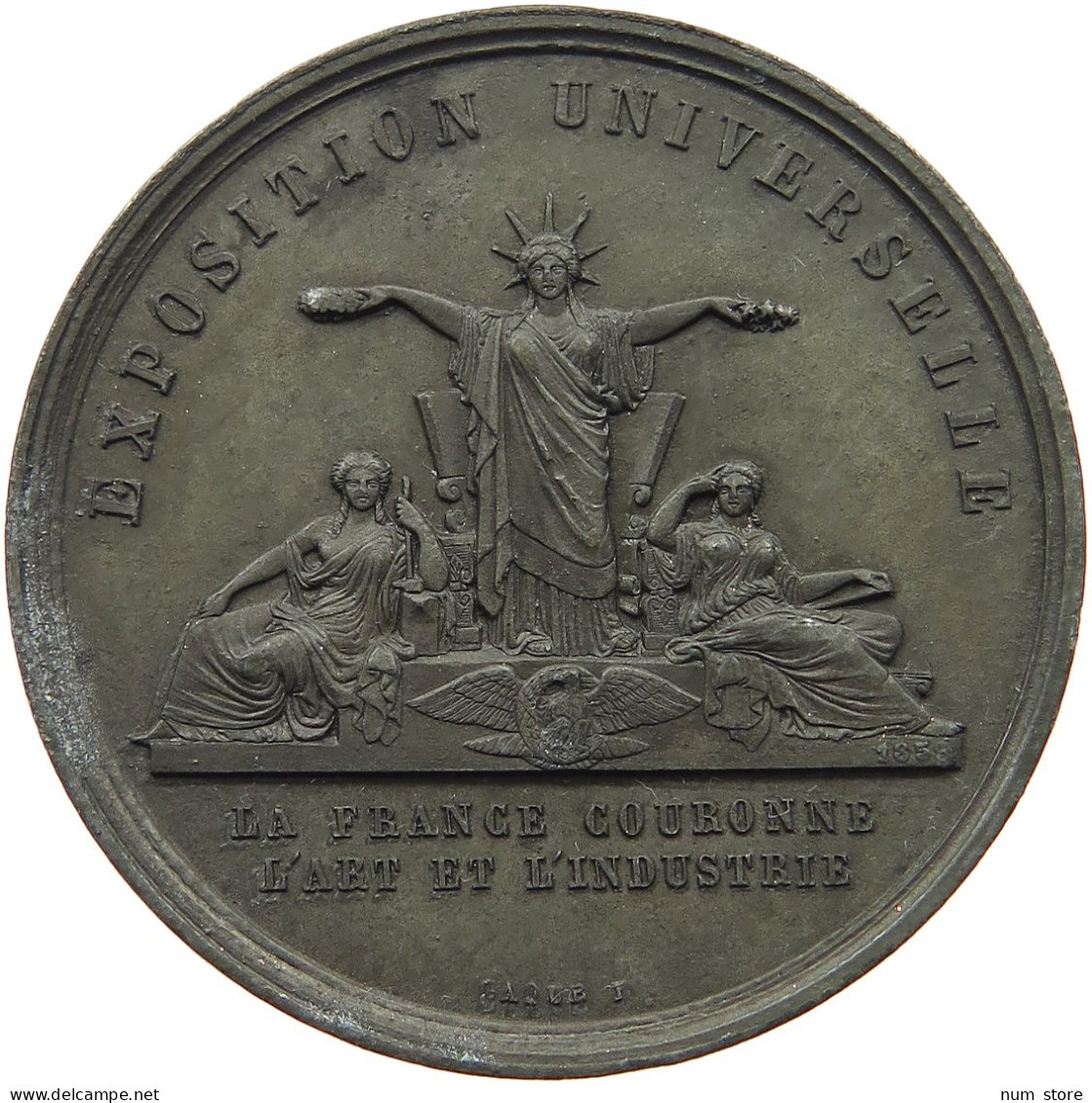 FRANCE MEDAILLE  NAPOLEON III EXPOSITION UNIVERSELLE, ZINC #MA 023985 - Sonstige & Ohne Zuordnung