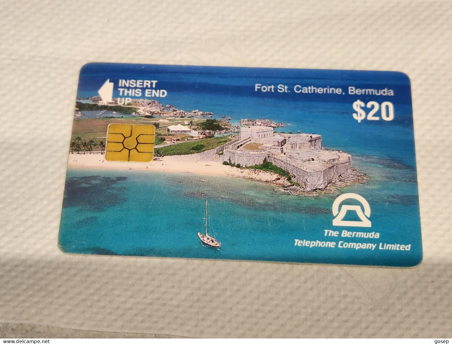 BERMUDA-(BM-BTC-0029B)-Fort St. Catherine-(2)-($20)-(chip Card)-(1/12/93)-(tirage-13.500)-used Card+1card Prepiad,free - Bermudes