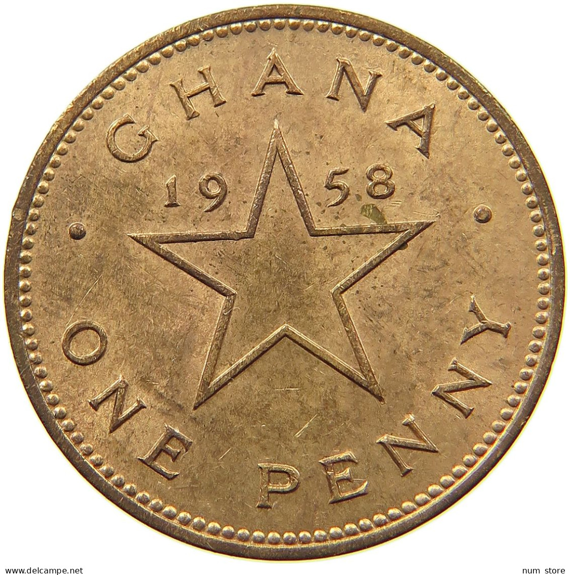 GHANA PENNY 1958  #MA 101077 - Ghana