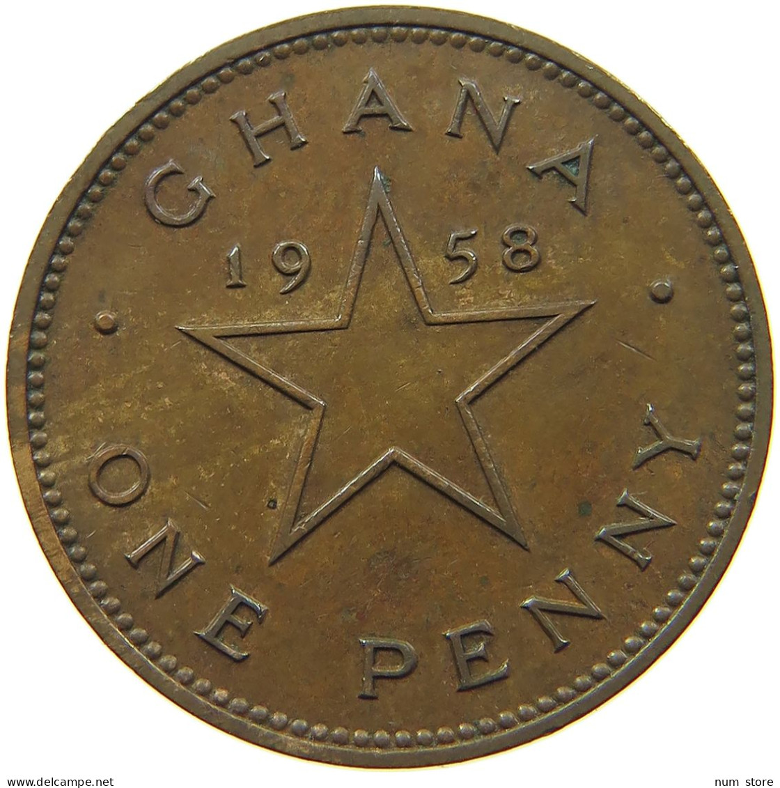 GHANA PENNY 1958  #MA 067480 - Ghana
