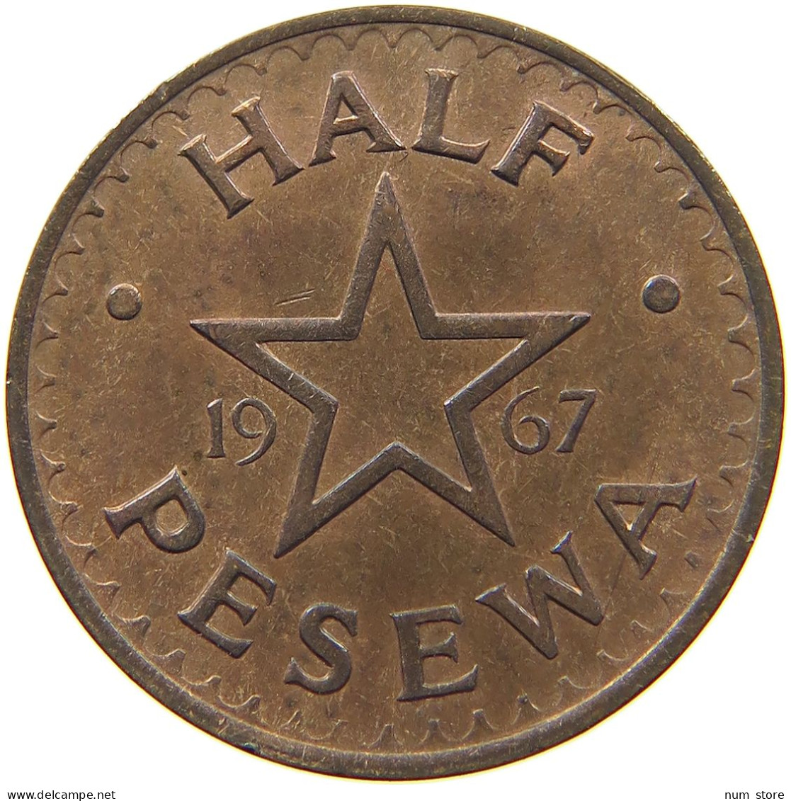 GHANA 1/2 PESEWA 1967  #MA 067482 - Ghana