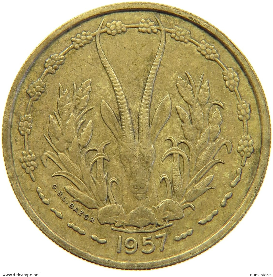 FRENCH WEST AFRICA 25 FRANCS 1957  #MA 065210 - África Occidental Francesa