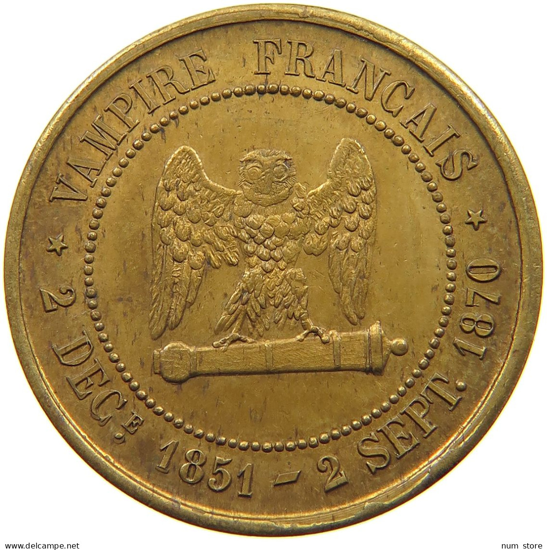 FRANCE MEDAILLE 1870 NAPOLEON III. LE MISERABLE, SEDAN, 80.000 PRISONNIERS #MA 021718 - Other & Unclassified