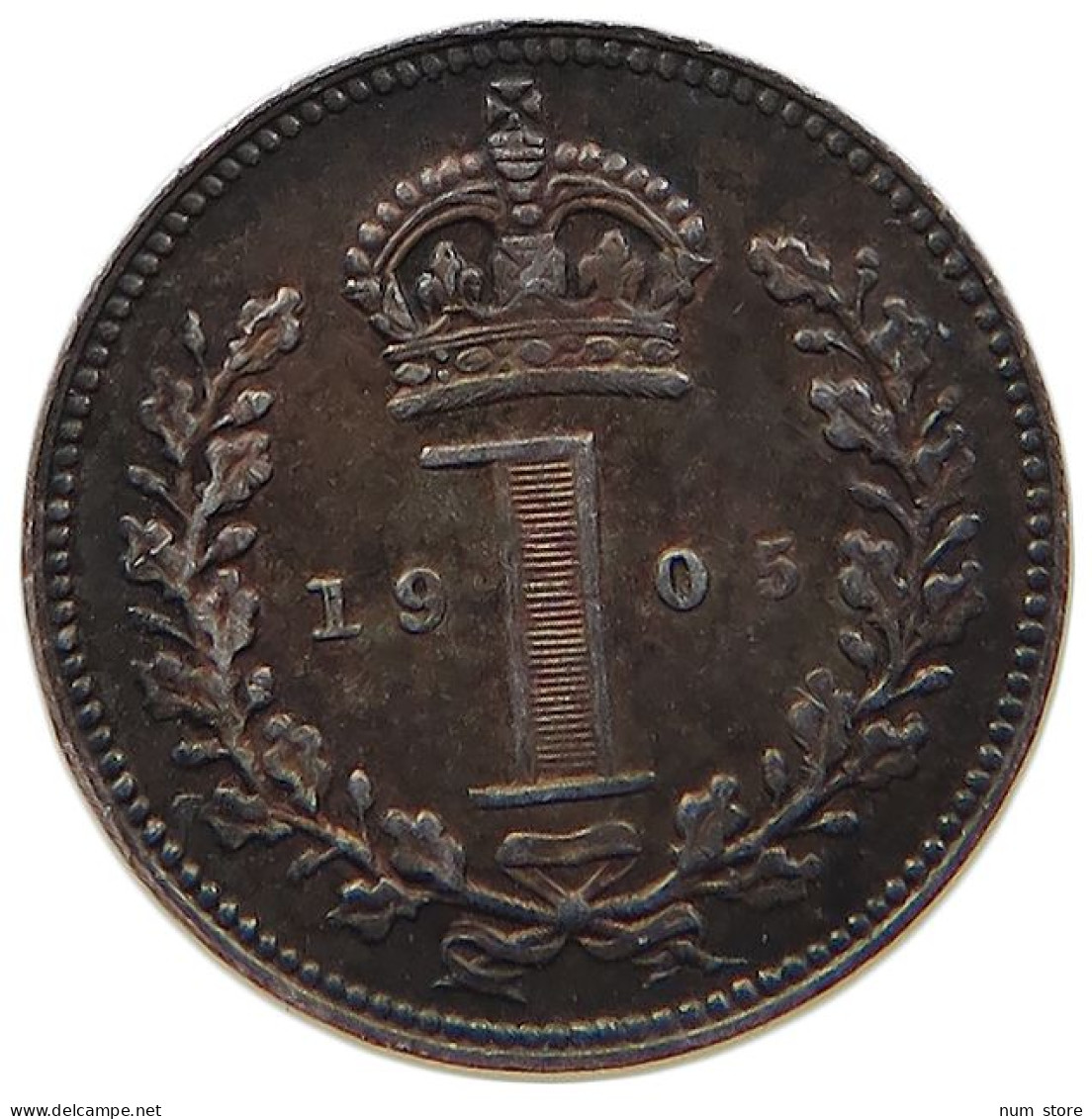 GREAT BRITAIN PENNY 1905 EDWARD VII., 1901 - 1910 MAUNDY #MA 104129 - D. 1 Penny