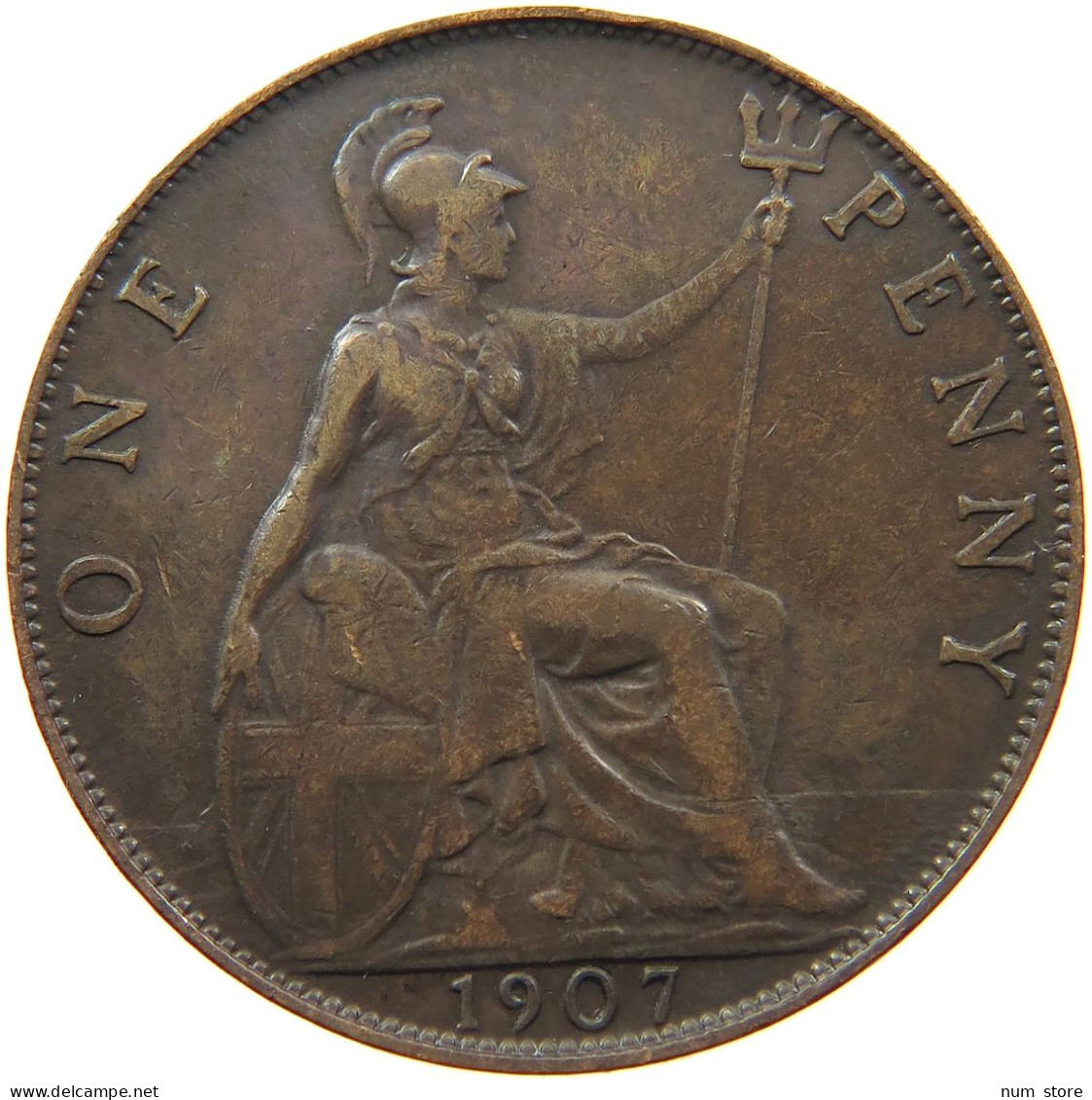 GREAT BRITAIN PENNY 1907 EDWARD VII., 1901 - 1910 #MA 101838 - D. 1 Penny