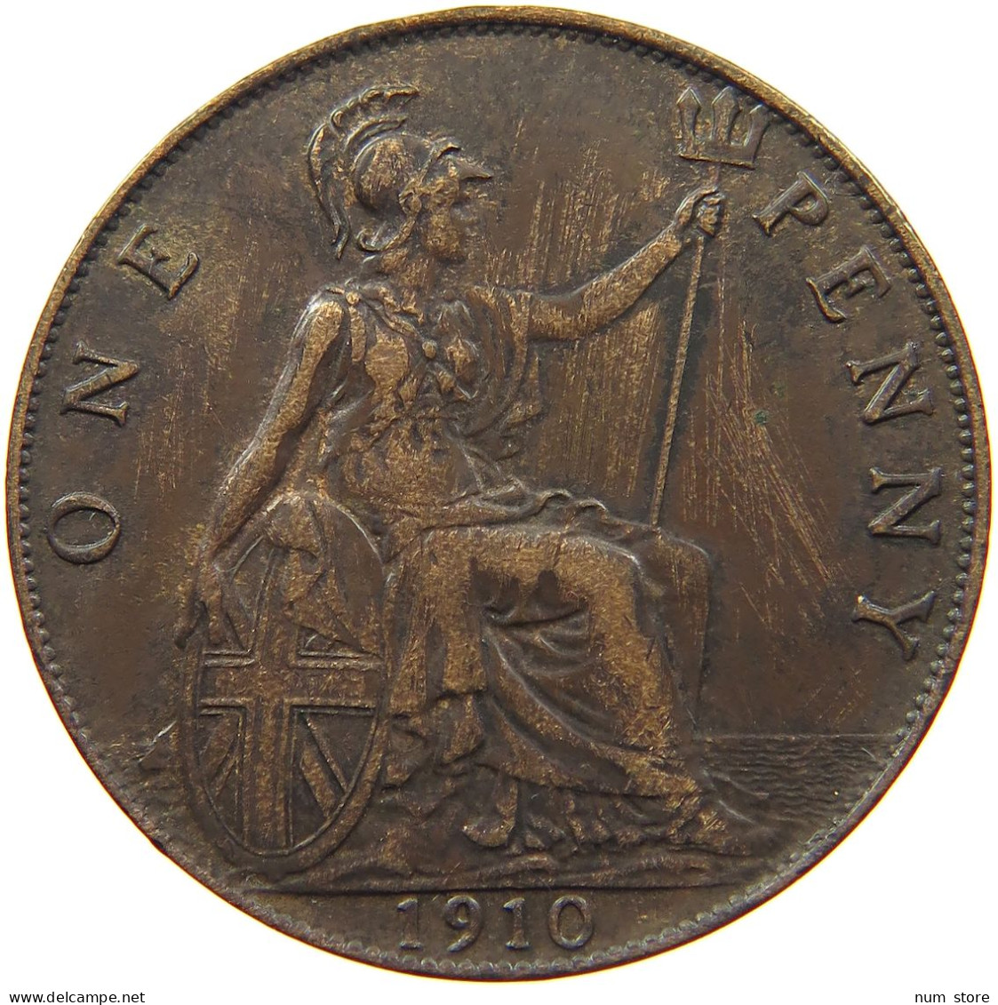 GREAT BRITAIN PENNY 1910 EDWARD VII., 1901 - 1910 #MA 101840 - D. 1 Penny