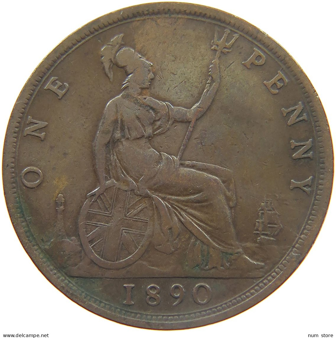 GREAT BRITAIN PENNY 1890 VICTORIA 1837-1901 #MA 023277 - D. 1 Penny