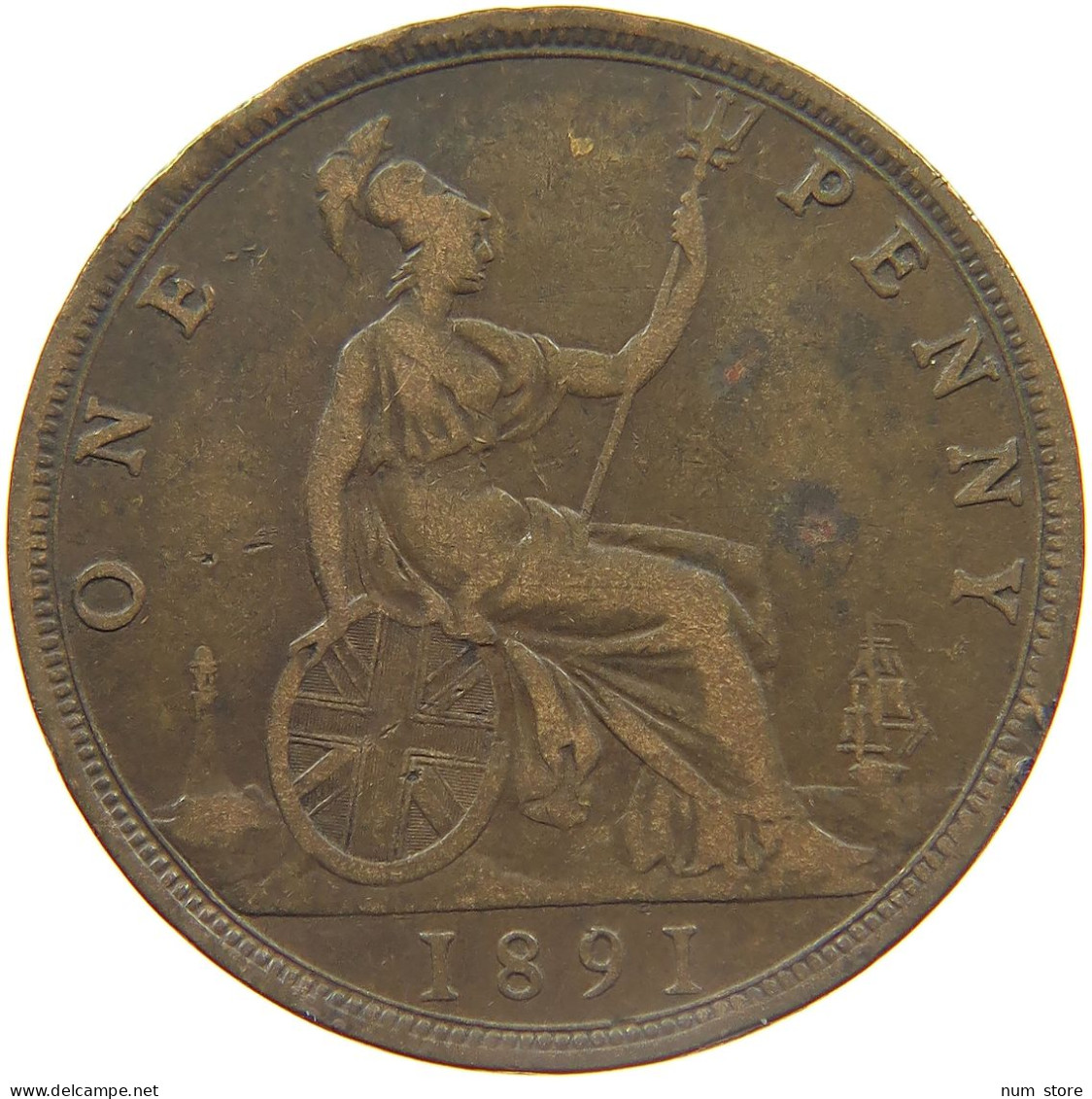 GREAT BRITAIN PENNY 1891 VICTORIA 1837-1901 #MA 023279 - D. 1 Penny