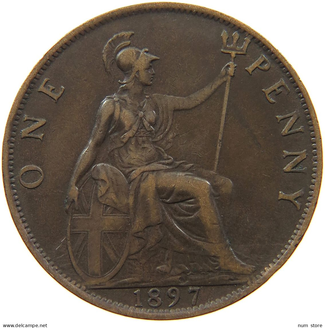 GREAT BRITAIN PENNY 1897 VICTORIA 1837-1901 #MA 101843 - D. 1 Penny