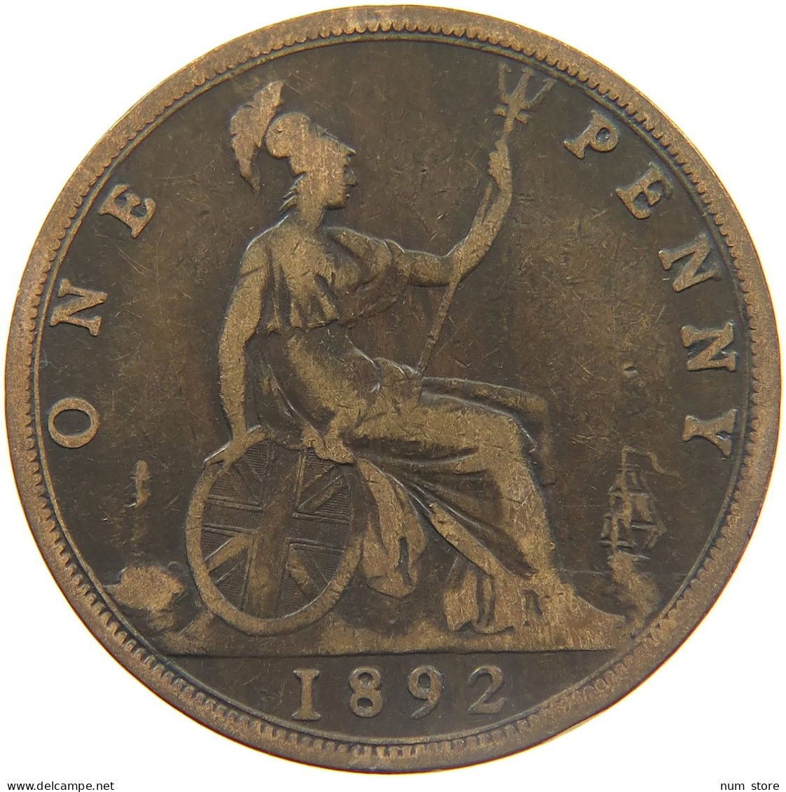 GREAT BRITAIN PENNY 1892 VICTORIA 1837-1901 #MA 023282 - D. 1 Penny