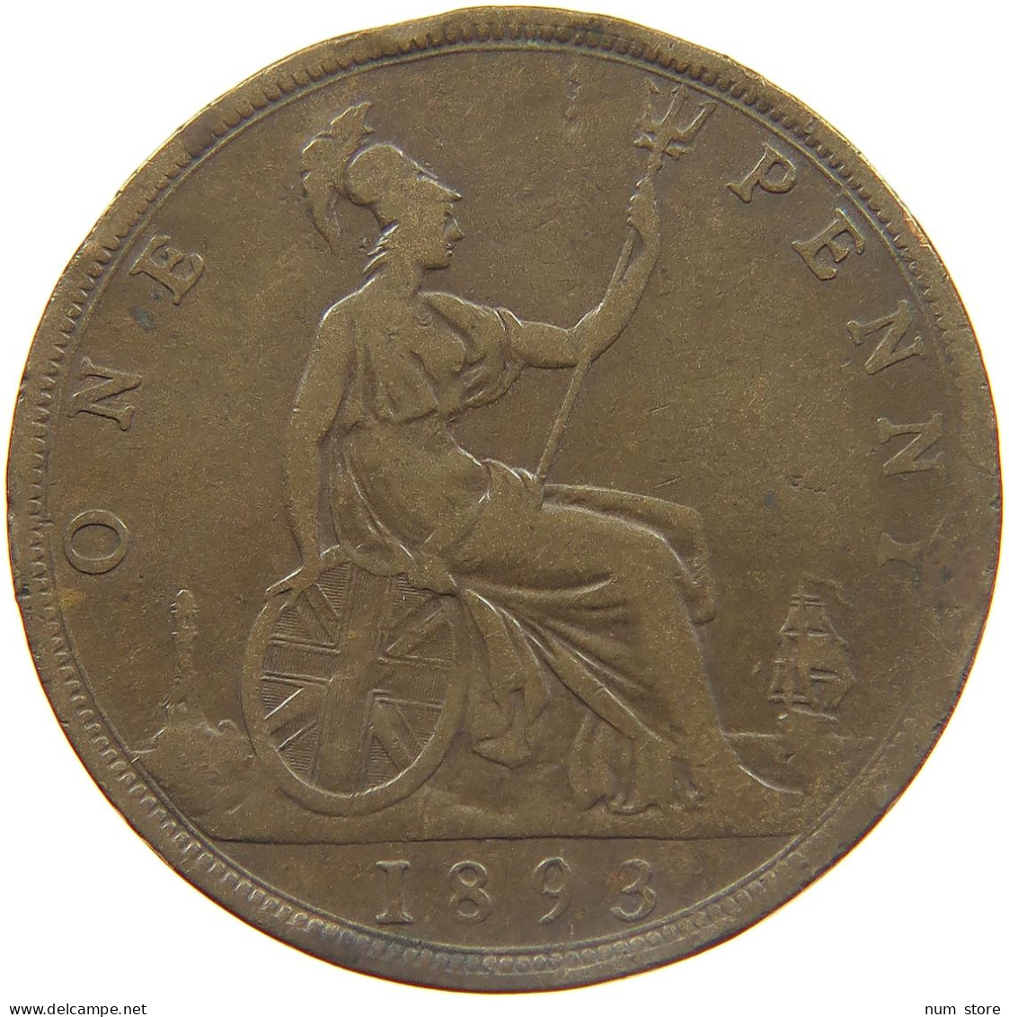 GREAT BRITAIN PENNY 1893 VICTORIA 1837-1901 #MA 023280 - D. 1 Penny