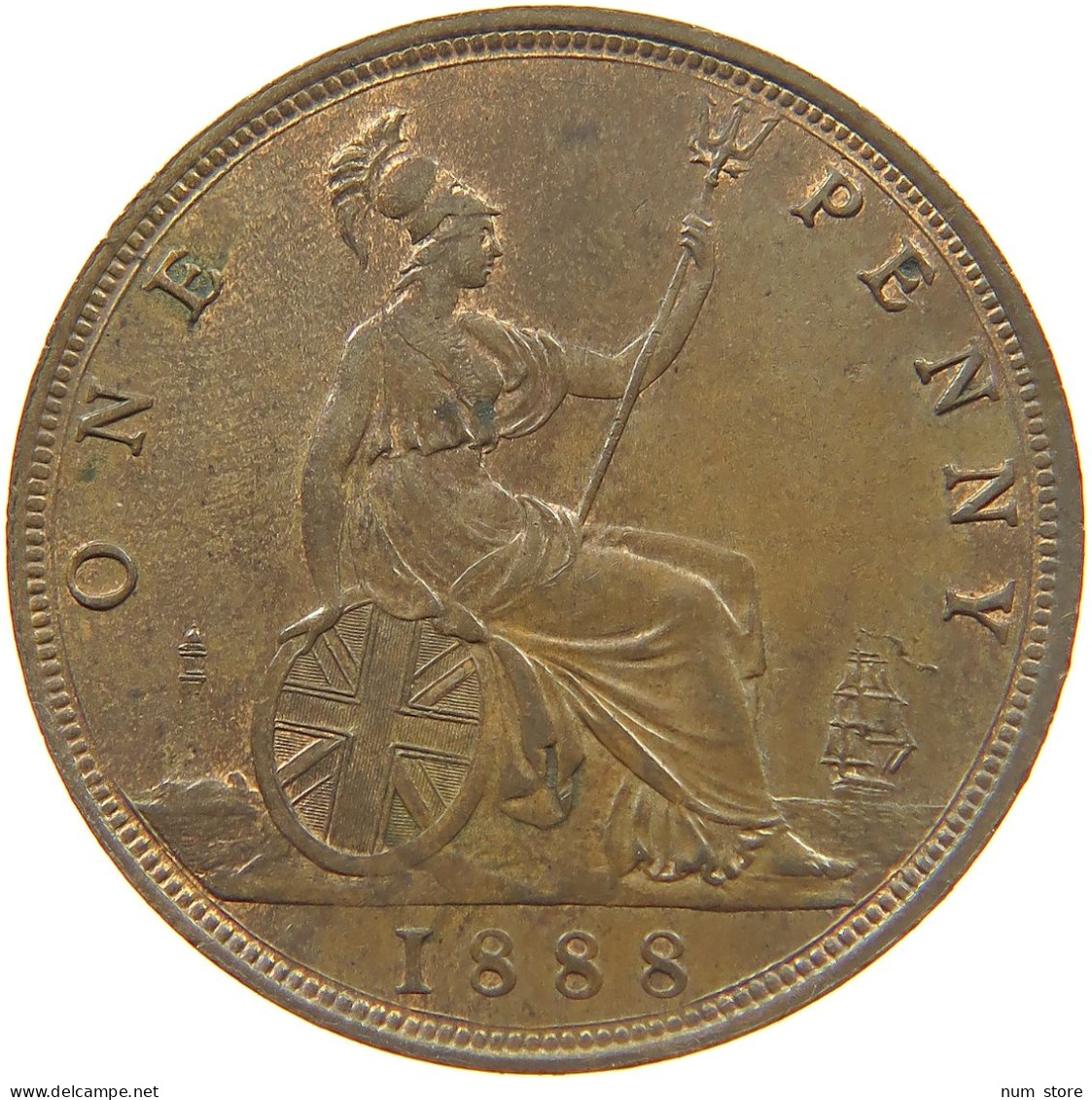 GREAT BRITAIN PENNY 1888 VICTORIA 1837-1901 #MA 022090 - D. 1 Penny