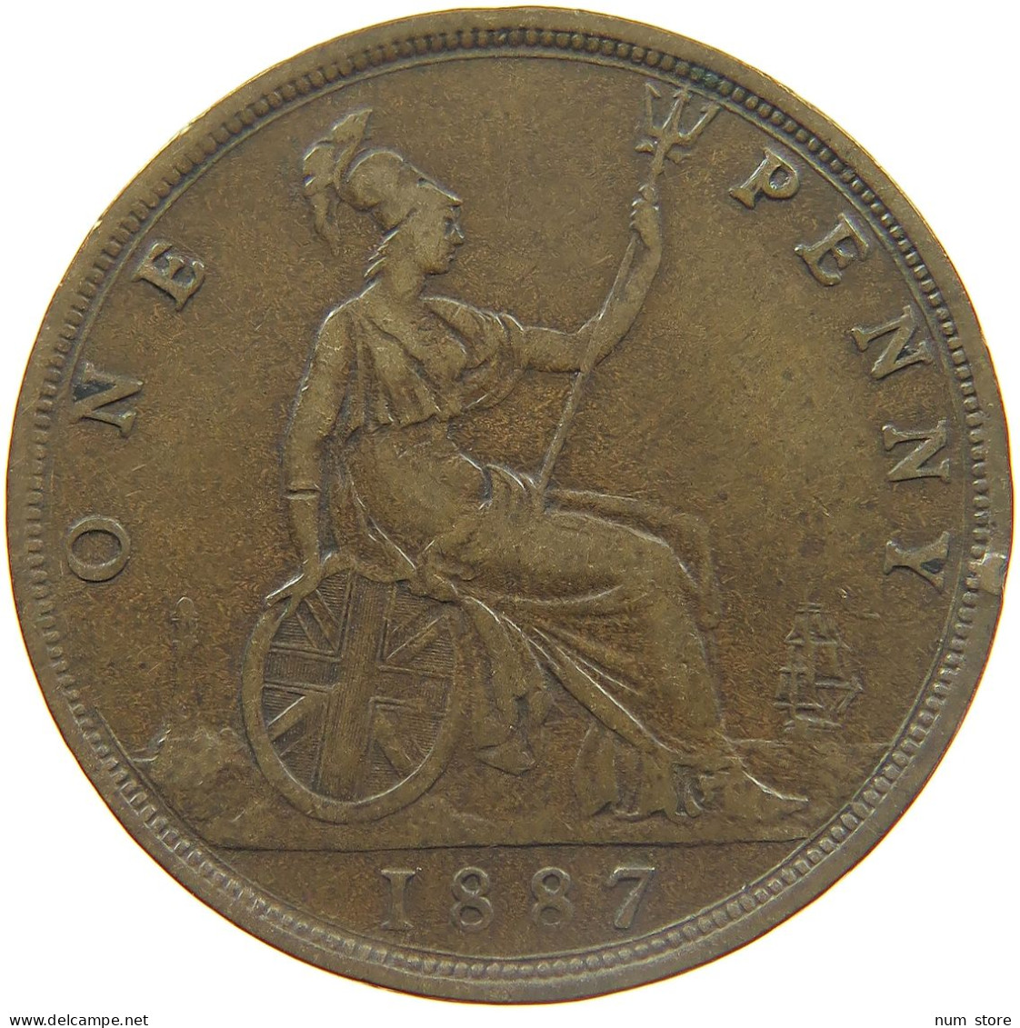 GREAT BRITAIN PENNY 1887 VICTORIA 1837-1901 #MA 023283 - D. 1 Penny