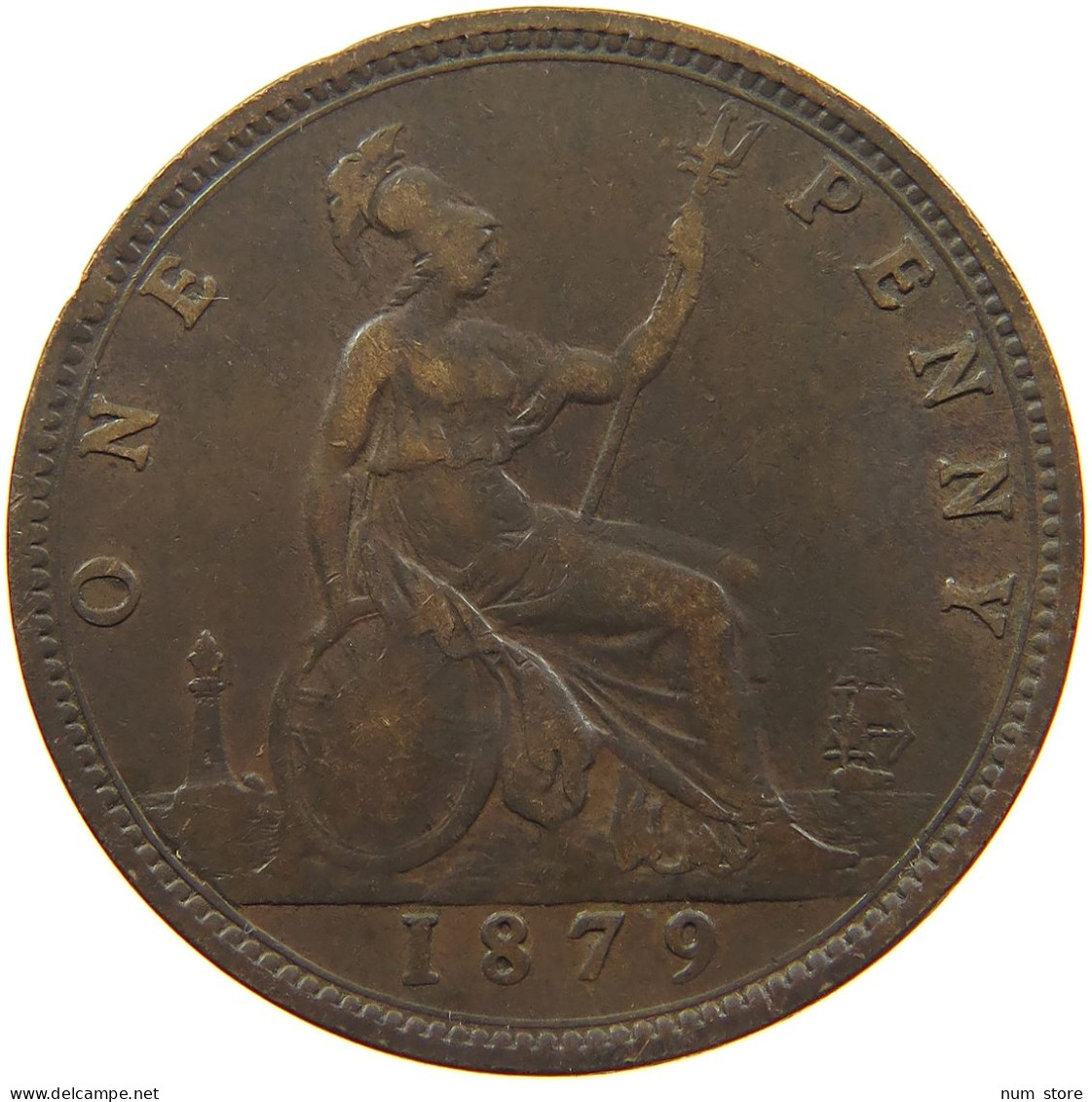 GREAT BRITAIN PENNY 1879 VICTORIA 1837-1901 #MA 101850 - D. 1 Penny