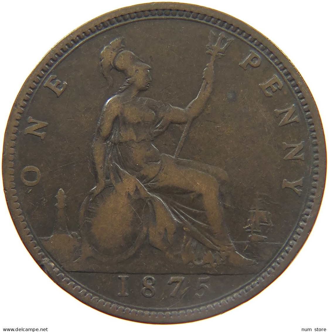 GREAT BRITAIN PENNY 1875 VICTORIA 1837-1901 #MA 023281 - D. 1 Penny