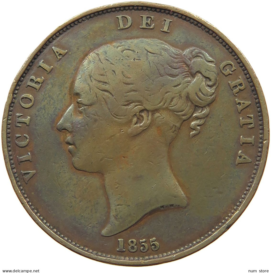 GREAT BRITAIN PENNY 1855 VICTORIA 1837-1901 #MA 022965 - D. 1 Penny