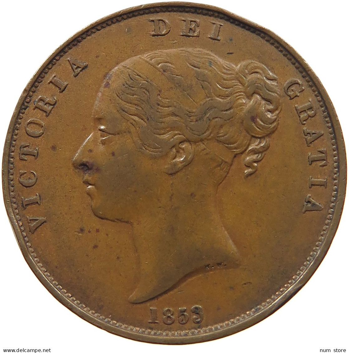 GREAT BRITAIN PENNY 1853 VICTORIA 1837-1901 #MA 022964 - D. 1 Penny