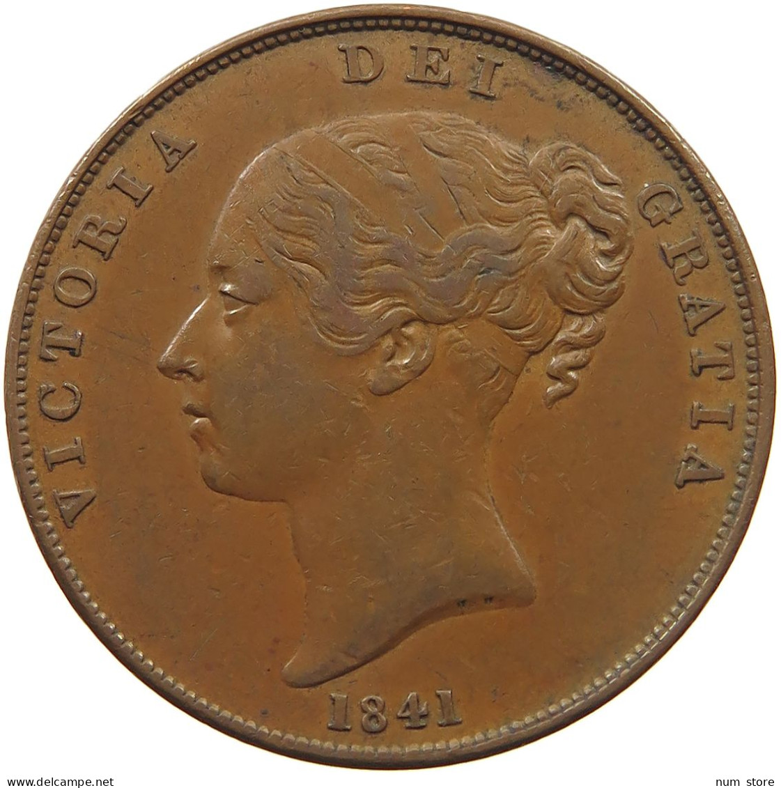 GREAT BRITAIN PENNY 1841 VICTORIA 1837-1901 #MA 022967 - D. 1 Penny