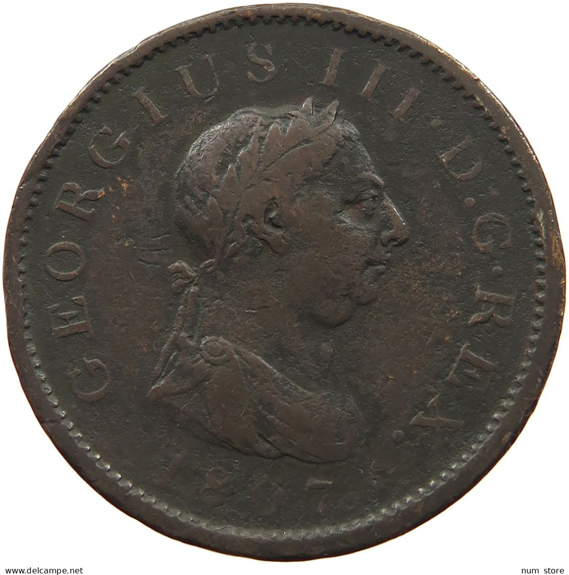 GREAT BRITAIN PENNY 1807 GEORGE III. 1760-1820. #MA 021628 - C. 1 Penny