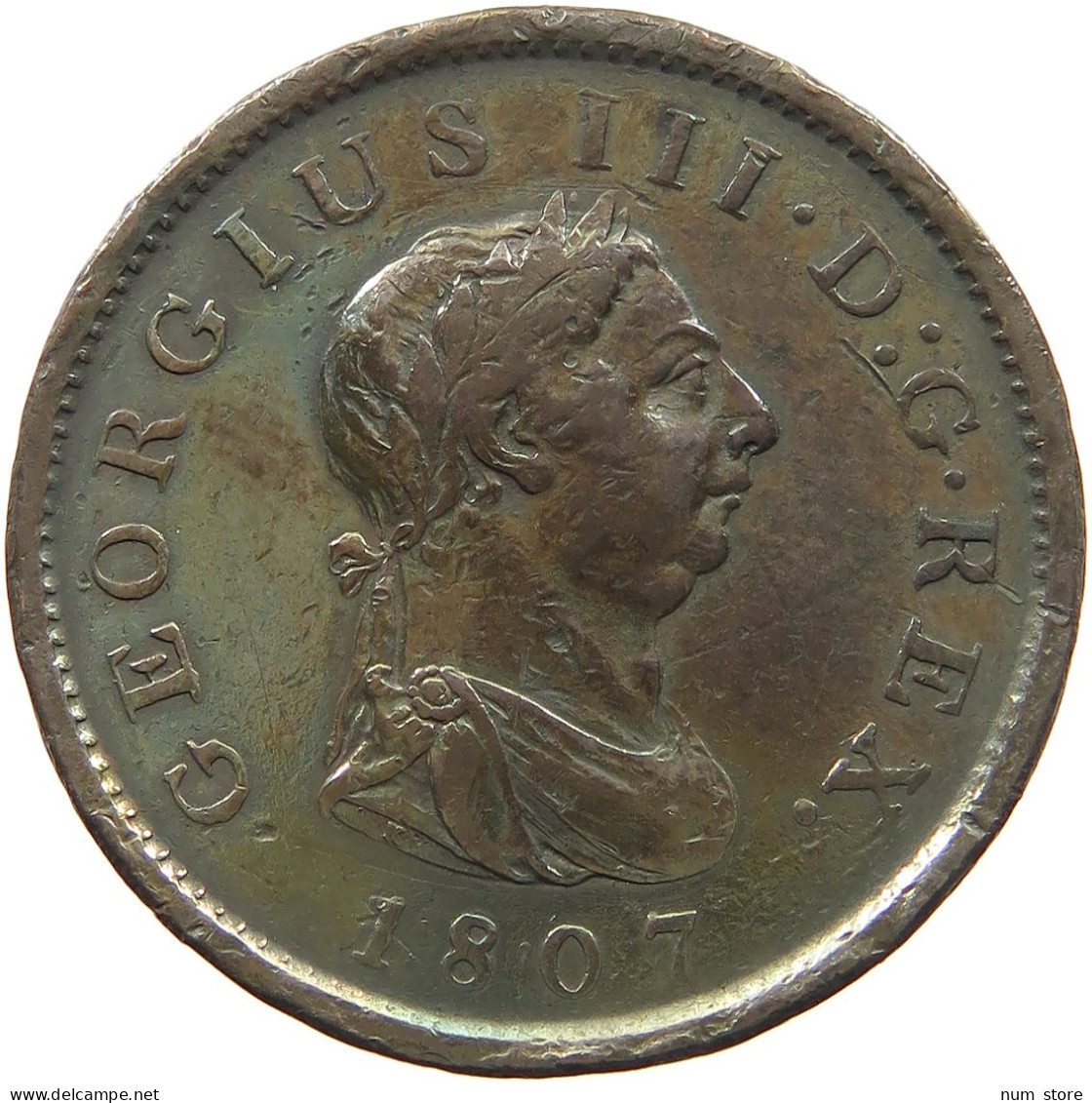 GREAT BRITAIN PENNY 1807 GEORGE III. 1760-1820 #MA 023012 - C. 1 Penny