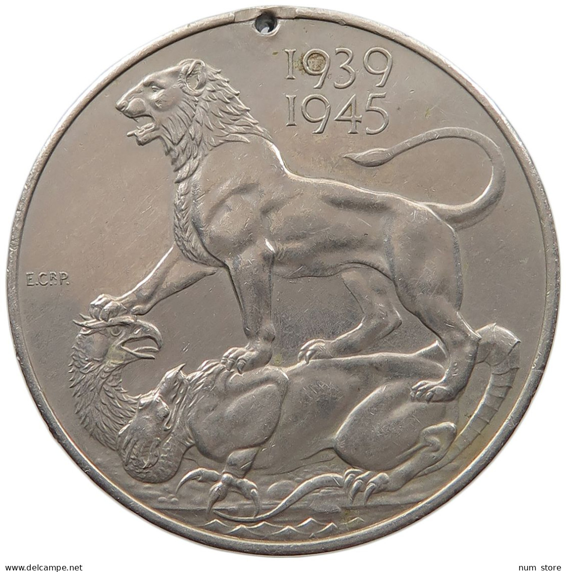 GREAT BRITAIN MEDAL 19391945 GEORGE VI. (1936-1952) WWII SERVICE VICTORY MEDAL, LION, TWO-HEADED #MA 073151 - Autres & Non Classés