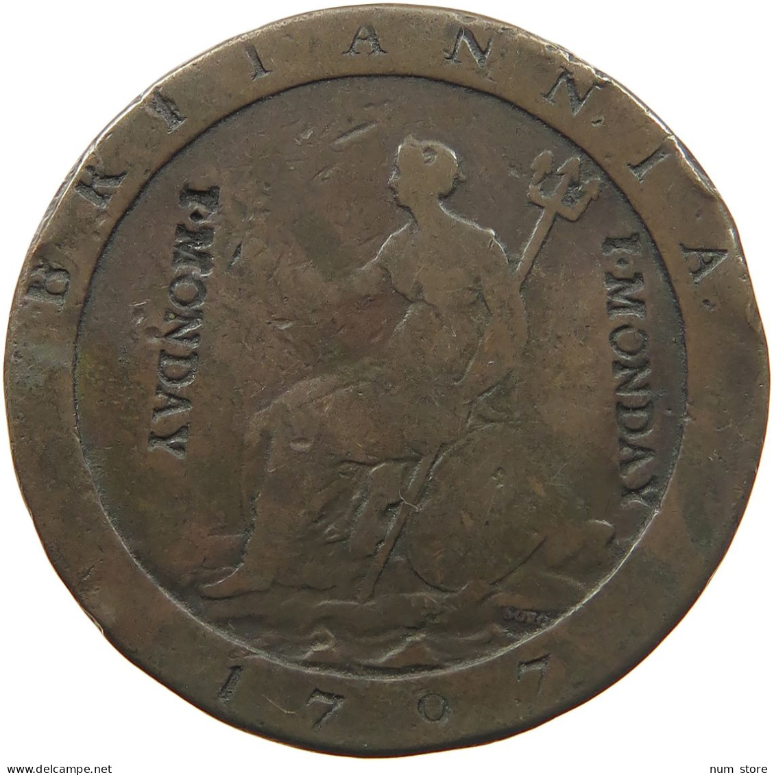 GREAT BRITAIN PENNY 1797 GEORGE III. 1760-1820 CARTWHEEL I. MONDAY #MA 023010 - C. 1 Penny