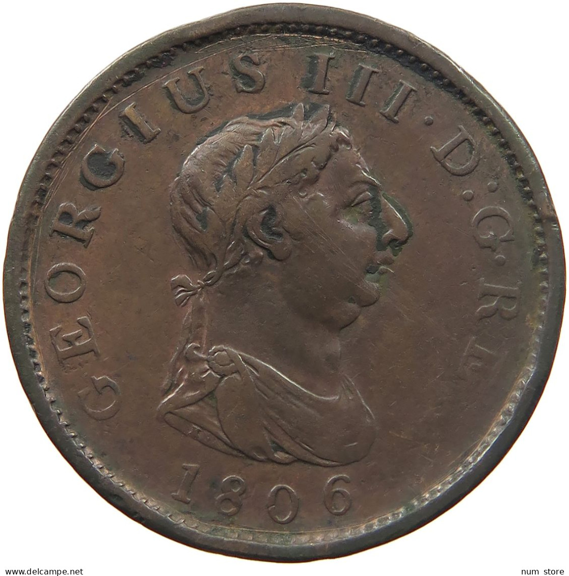 GREAT BRITAIN PENNY 1806 GEORGE III. 1760-1820 #MA 023011 - C. 1 Penny