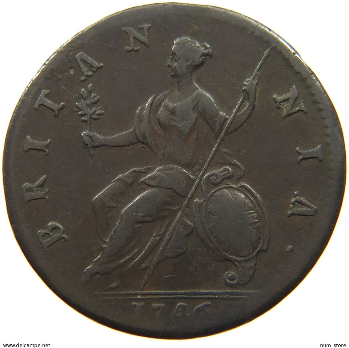 GREAT BRITAIN PENNY 1746 GEORGE II. 1727-1760. #MA 000133 - C. 1 Penny