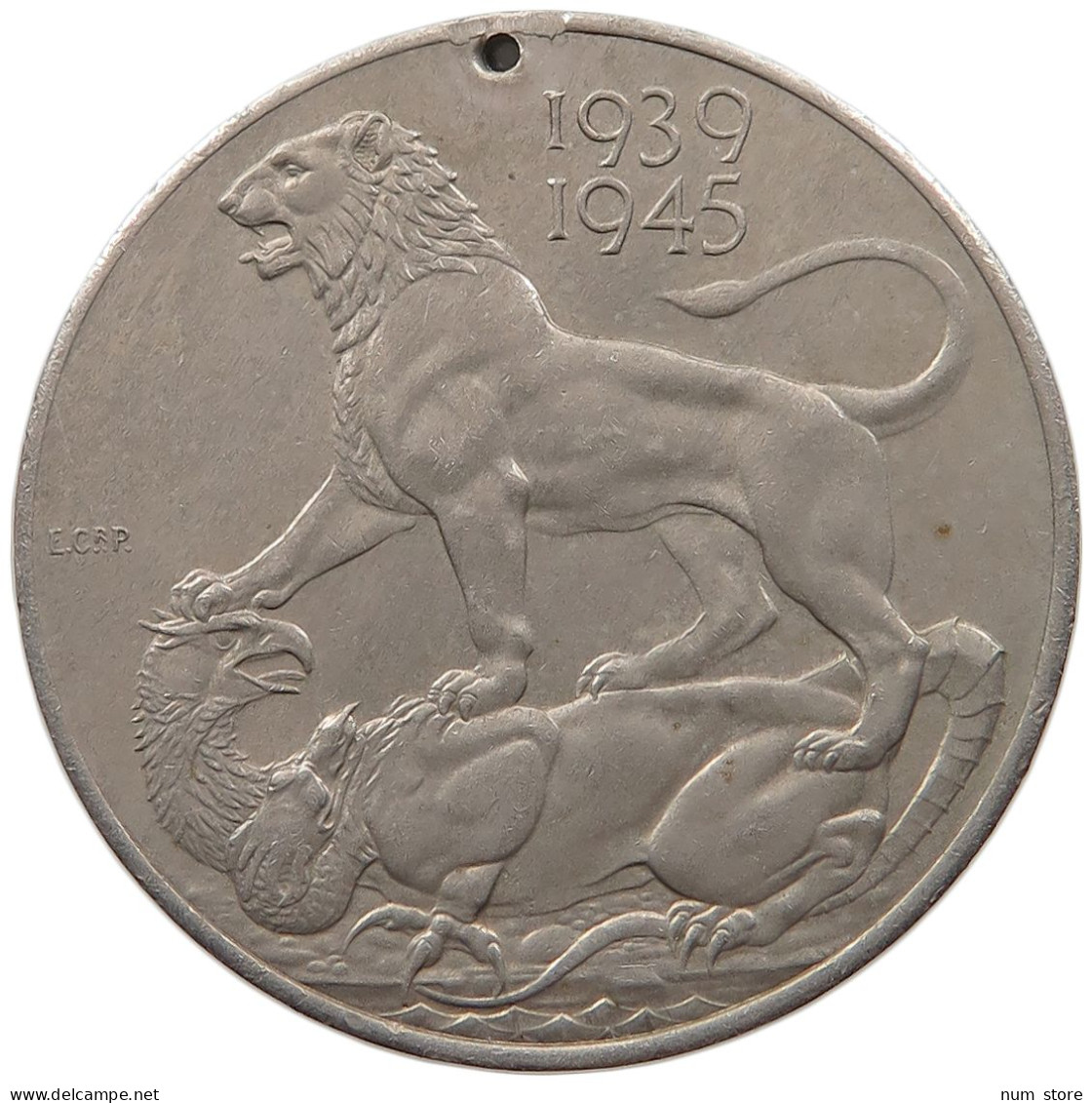 GREAT BRITAIN MEDAL 19391945 GEORGE VI. (1936-1952) WWII SERVICE VICTORY MEDAL, LION, TWO-HEADED #MA 073152 - Otros & Sin Clasificación