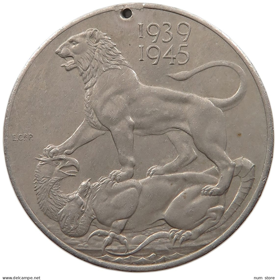 GREAT BRITAIN MEDAL 19391945 GEORGE VI. (1936-1952) WWII SERVICE VICTORY MEDAL, LION, TWO-HEADED #MA 073152 - Andere & Zonder Classificatie