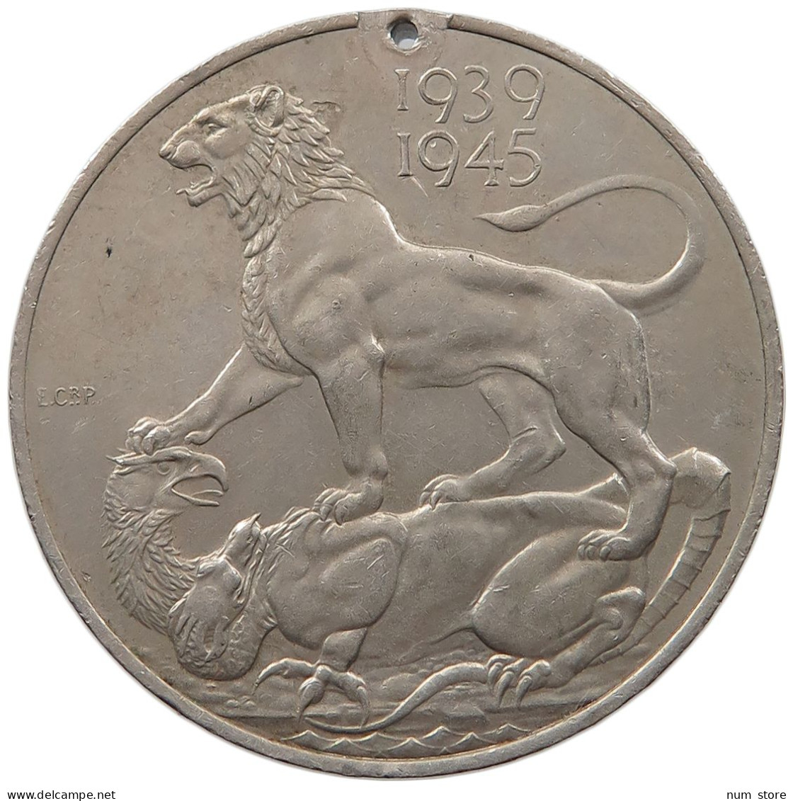 GREAT BRITAIN MEDAL 19391945 GEORGE VI. (1936-1952) WWII SERVICE VICTORY MEDAL, LION, TWO-HEADED #MA 073150 - Sonstige & Ohne Zuordnung