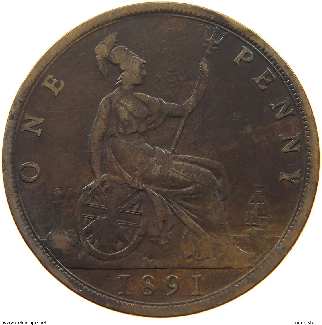 GREAT BRITAIN PENNY 1891 VICTORIA 1837-1901 #MA 101849 - D. 1 Penny