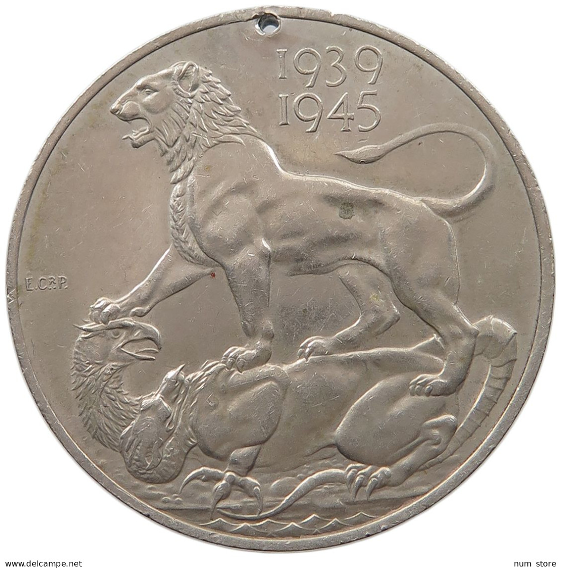 GREAT BRITAIN MEDAL 19391945 GEORGE VI. (1936-1952) WWII SERVICE VICTORY MEDAL, LION, TWO-HEADED #MA 073149 - Andere & Zonder Classificatie