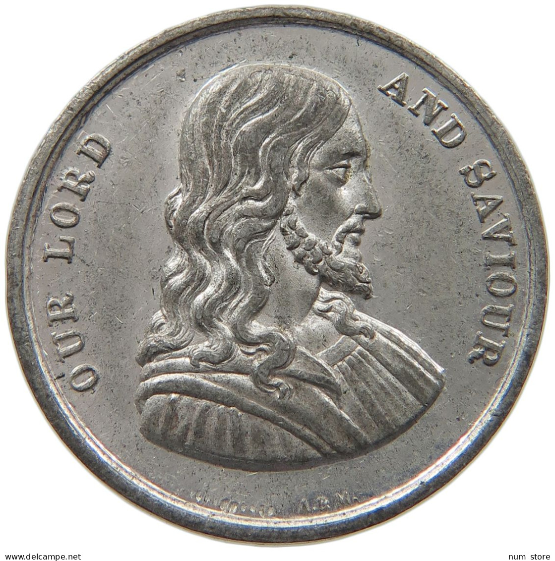 GREAT BRITAIN MEDAILLE N.D. RELIGIOUS MEDAL, OUR LORD AND SOVIOUR, JESUS, ZINC #MA 022910 - Altri & Non Classificati