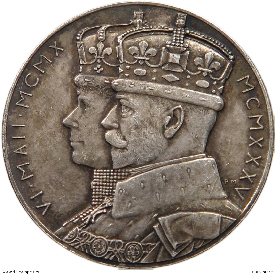 GREAT BRITAIN MEDAILLE 1935 GEORGE V (1910-1936) SILVER JUBILEE 1935, BY P METCAFE, KING AND MARY #MA 012730 - Sonstige & Ohne Zuordnung