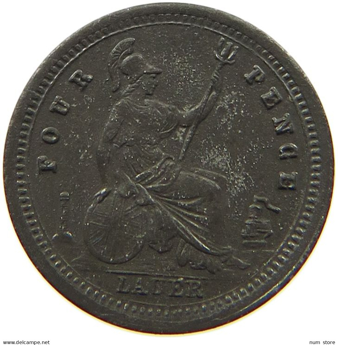 GREAT BRITAIN JETON LAUER VICTORIA (1837-1901) EISEN 4 PENCE #MA 002316 - Altri & Non Classificati